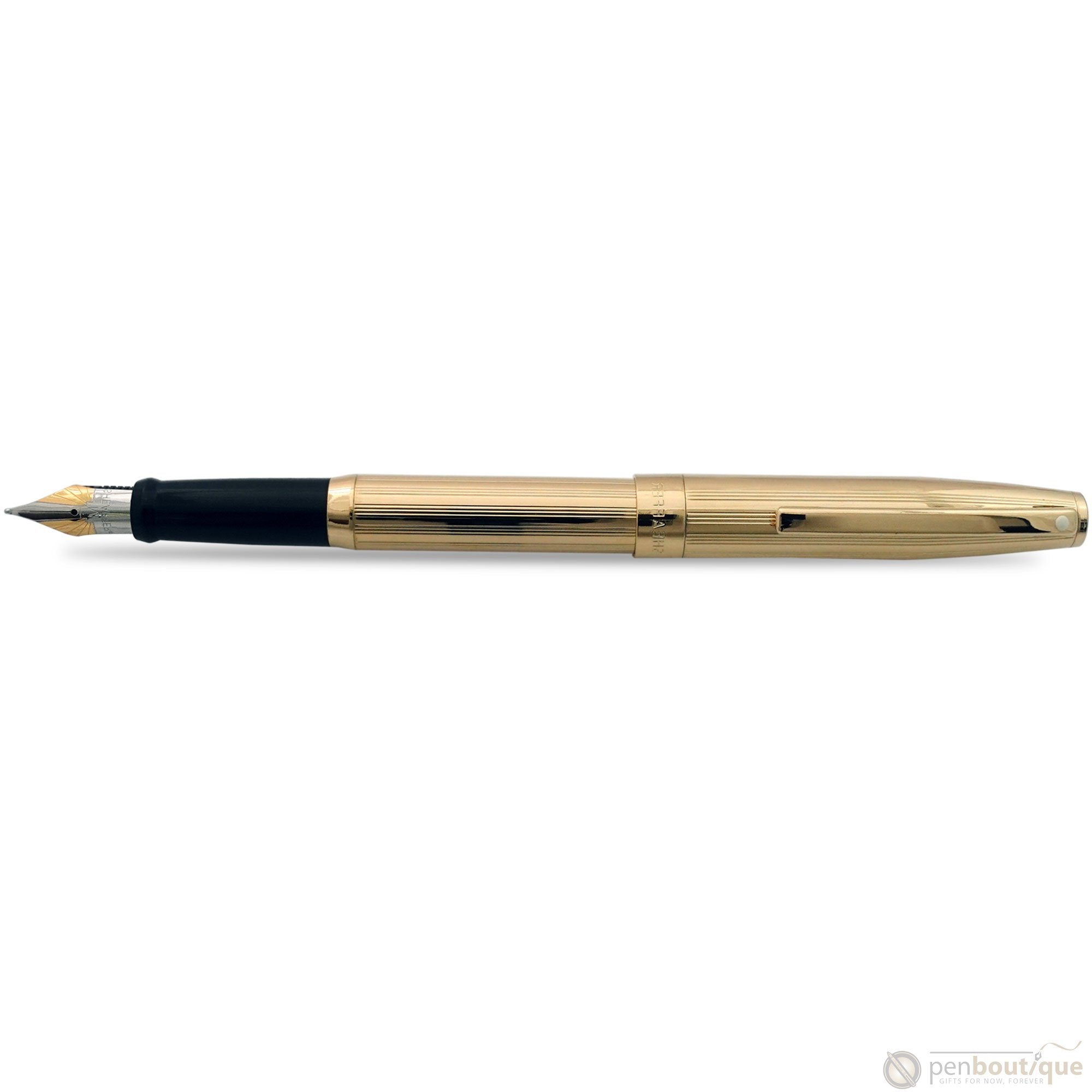 Sheaffer Sagaris Fountain Pen - Fluted Gold Tone Medium - Pen Boutique Ltd