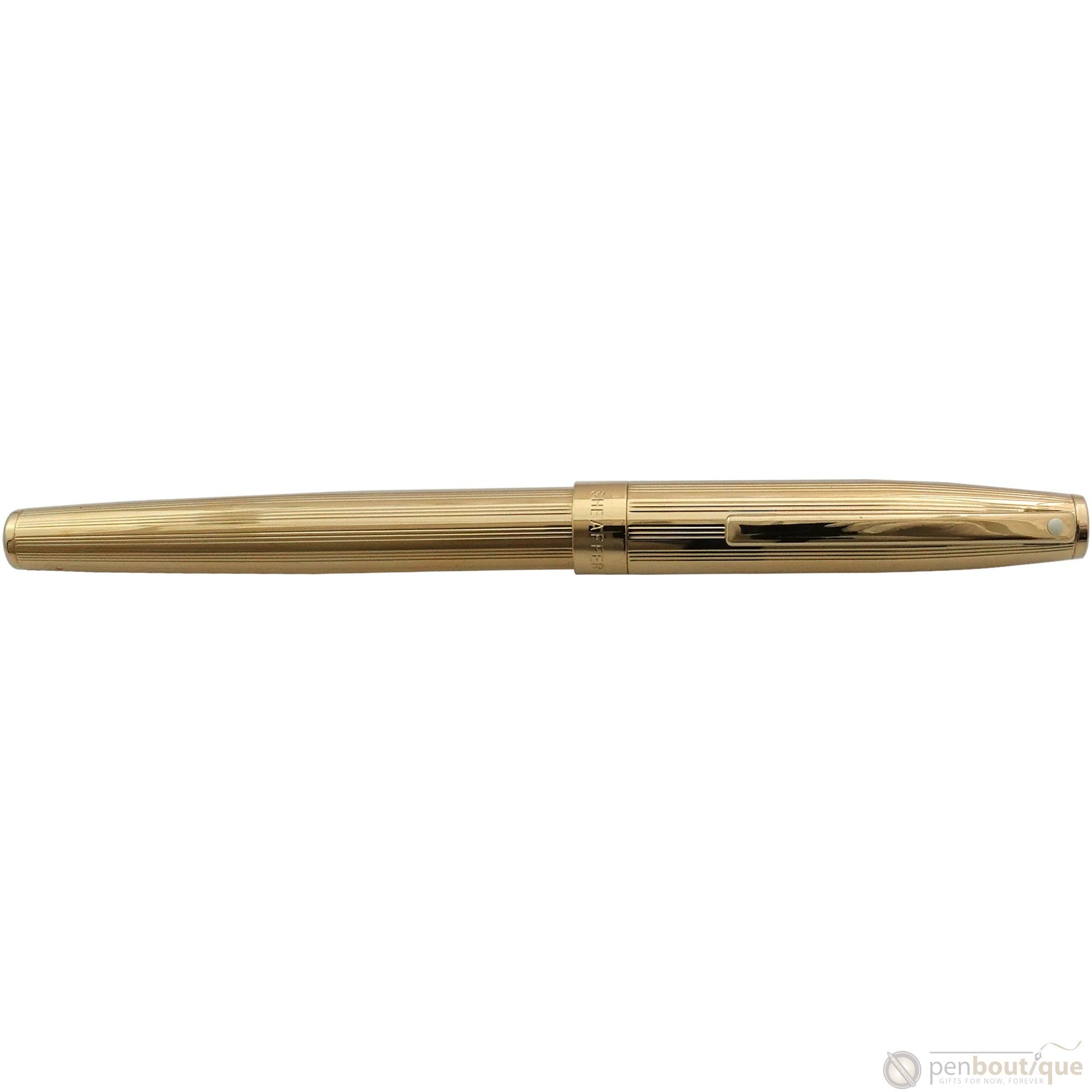 Sheaffer Sagaris Fountain Pen - Fluted Gold Tone Medium - Pen Boutique Ltd