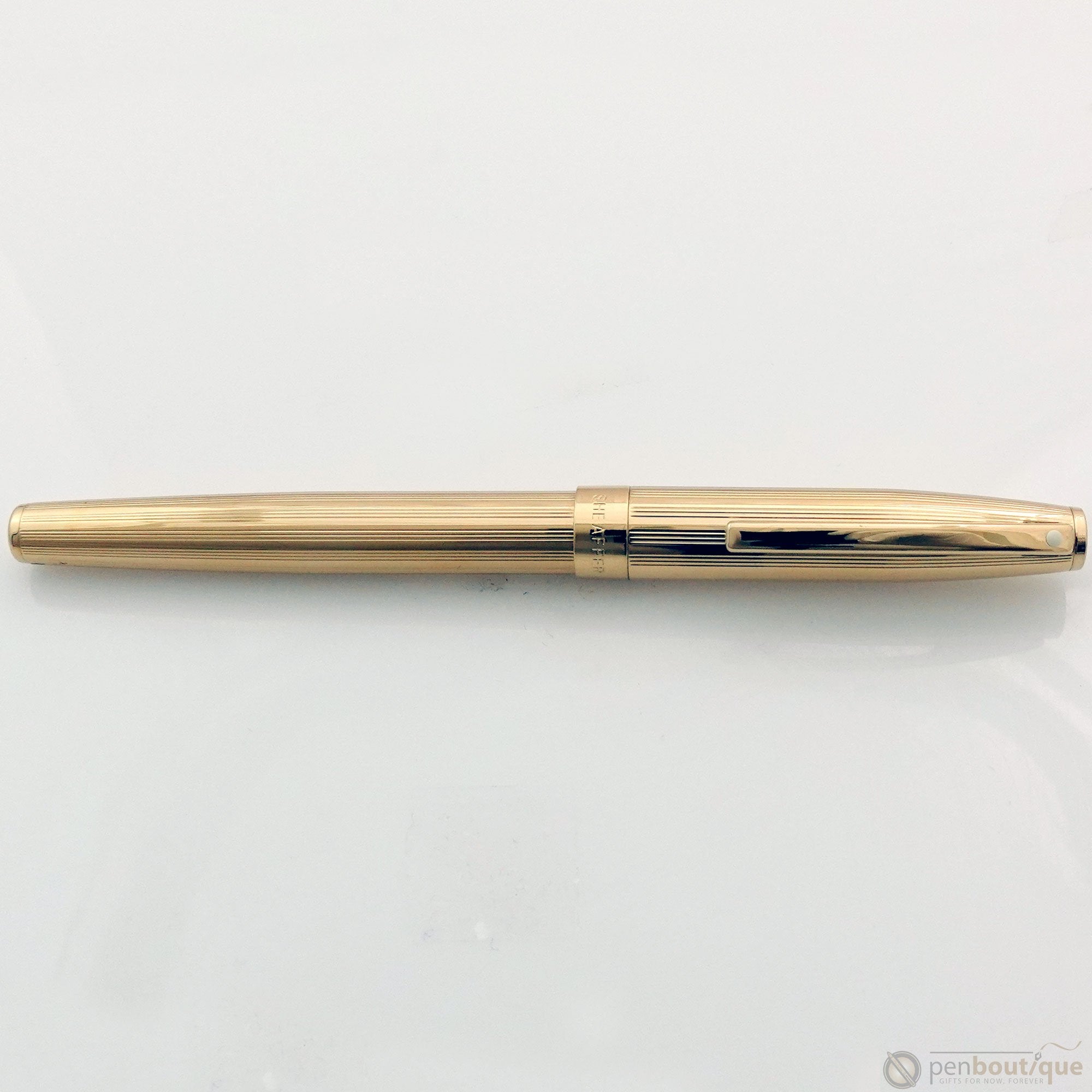 Sheaffer Sagaris Fountain Pen - Fluted Gold Tone Medium - Pen Boutique Ltd