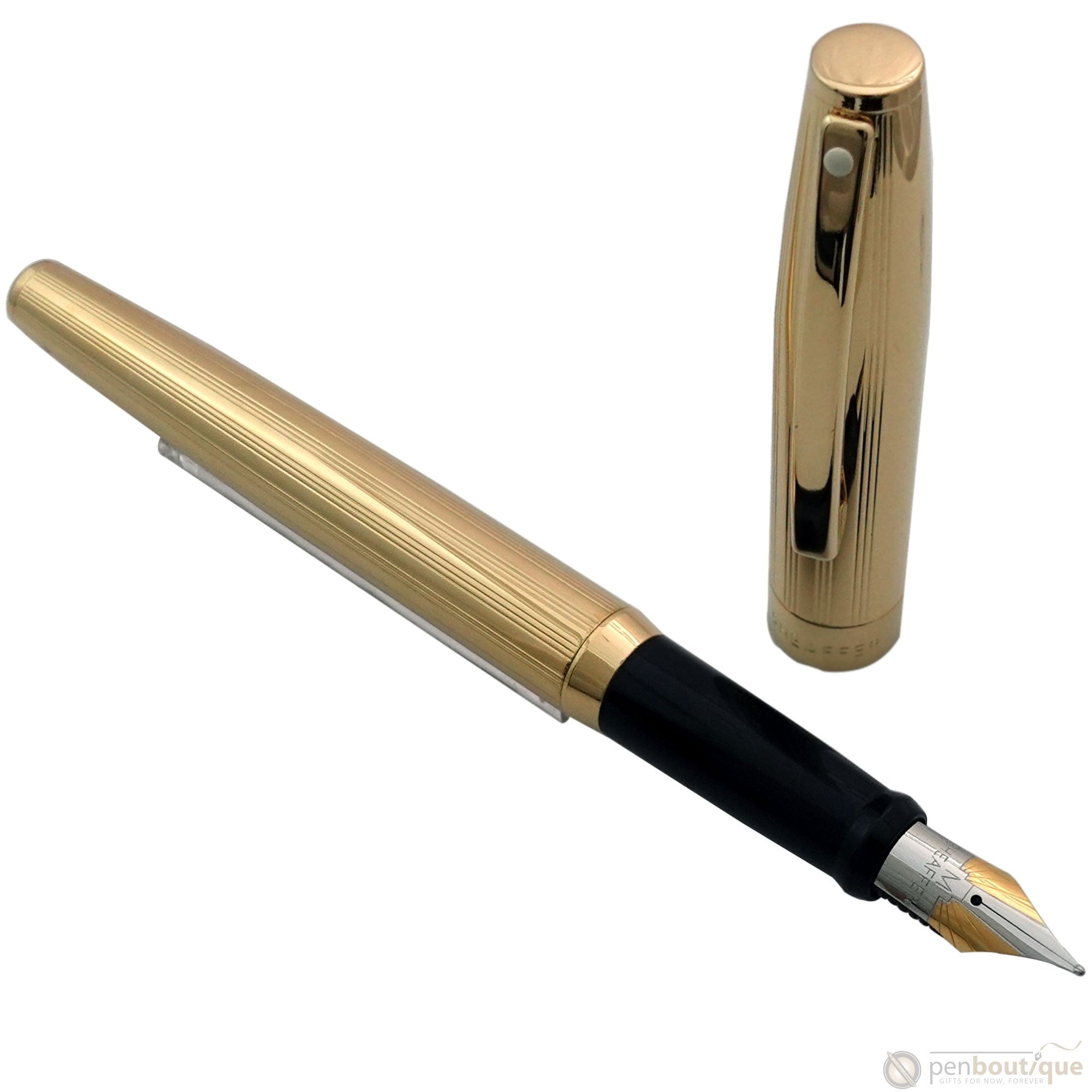 Sheaffer Sagaris Fountain Pen - Fluted Gold Tone Medium - Pen Boutique Ltd