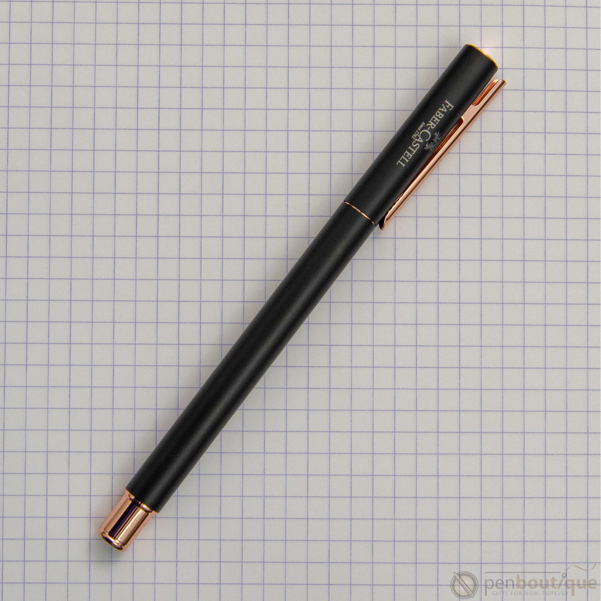 Faber-Castell NEO Slim Fountain Pen - Black Matte w/ Rose Gold - Pen Boutique Ltd