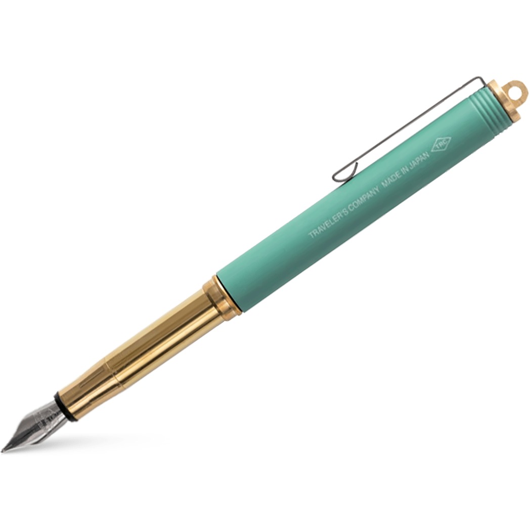 Traveler's Brass Fountain Pen - Factory Green - Pen Boutique Ltd
