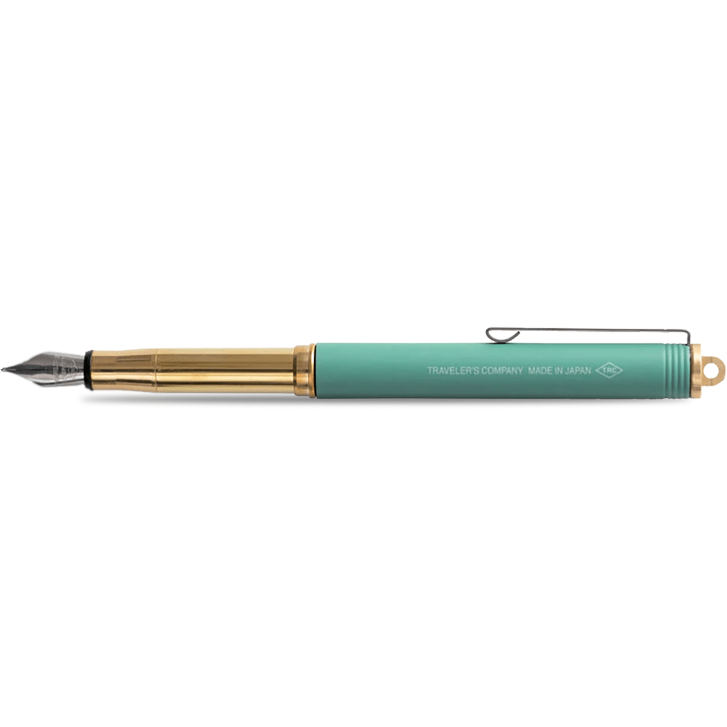 Traveler's Brass Fountain Pen - Factory Green - Pen Boutique Ltd
