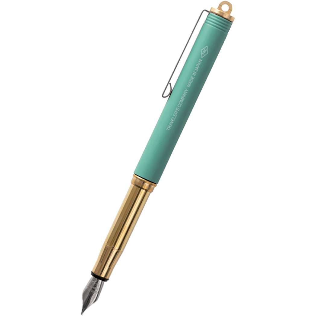 Traveler's Brass Fountain Pen - Factory Green - Pen Boutique Ltd